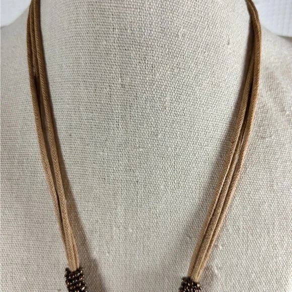 Lia Sophia Brown Beaded Mother of Pearl Pendant Necklace - Picture 4 of 6